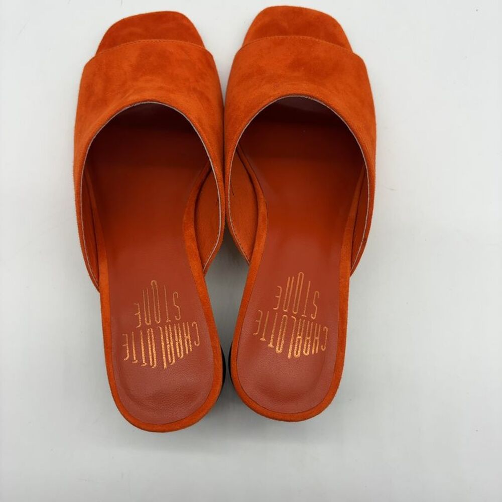 Charlotte Stone Charlotte Stone Durham Orange Suede Wooden Heel - Picture 4 of 7